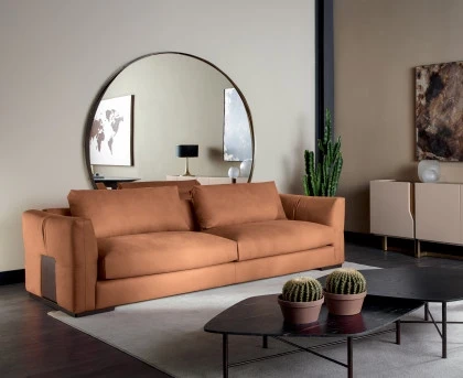 Premium Montecarlo Italian Sofa with Bronzed Metal Detail