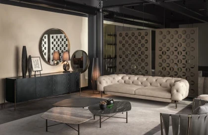 Atenae by Cantori Tufted Italian Sofa for Luxury Interiors