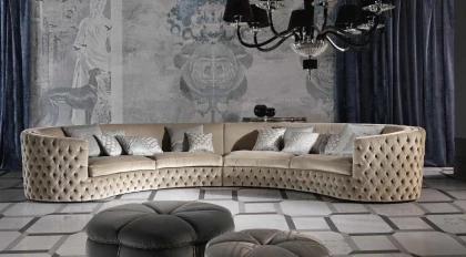 Luxuriously upholstered classic Italian sofa with decorative details from the Atmosphere collection by Epoque for sophisticated interiors.