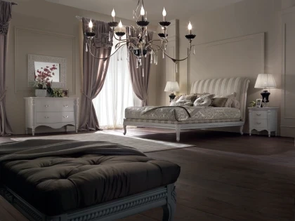 Elegant Epoque Home Philosophy living room furniture with golden metal accents and premium Italian upholstery.