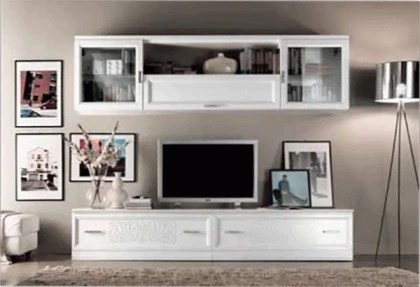 High-quality contemporary TV unit with a minimalist profile and luxury finishes by Giorgio Collection.