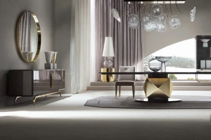 Elegant buffet cabinet with premium finishes designed to provide sophisticated storage in a luxury dining room.