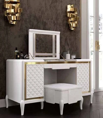 Exclusive Cappelletti furniture collection makeup vanity designed for a refined and organized bedroom space