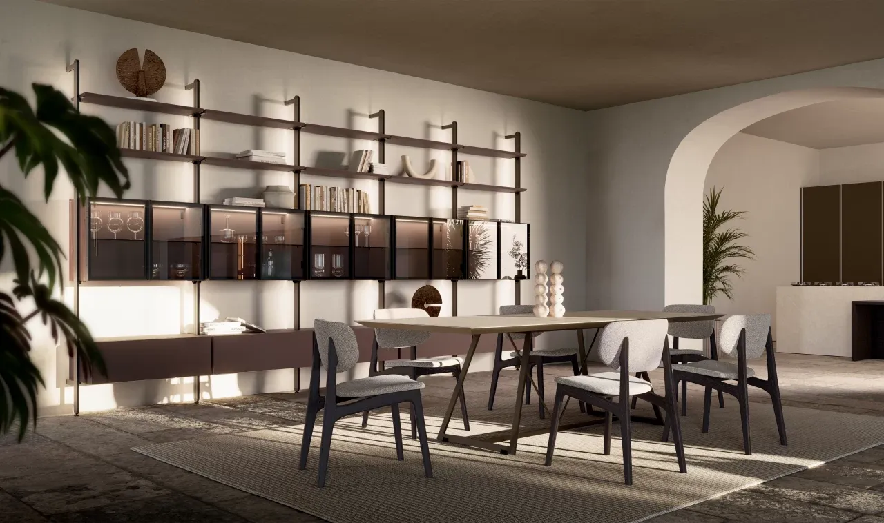Bamboo Library, Dall'Agnese modern Italian bookcase