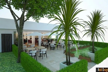 Interior modern design terrace restaurant