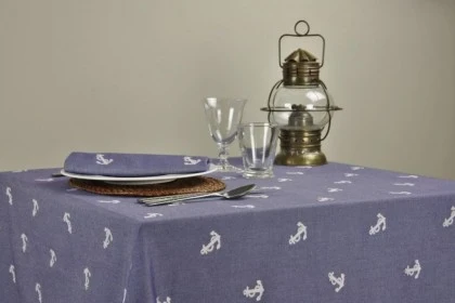 Cotton fabric for restaurant table linen Navy Collection