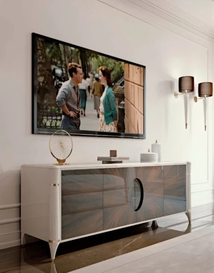 Credenza moderna lusso legno palissandro marmo Ellipse
