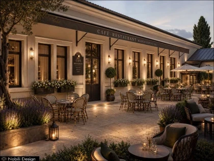 Restaurant Interior Design Concept with Floor Planning