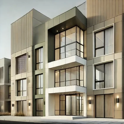 Modern House Front Design with Facade Direction