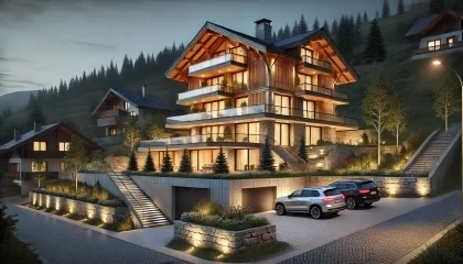 Front House Design with Gate Fence and Lighting Concept